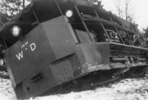 The Pedrail Machine slides off the road during the journey from Porton Down to Bovington in 1919.
