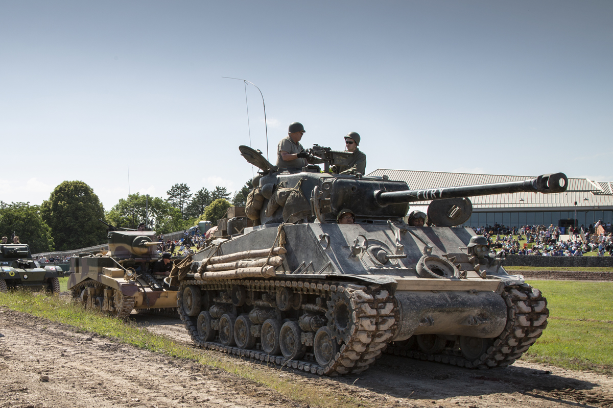 Tankfest 2 1200x800 Sherman Fury leading tank convoy.
