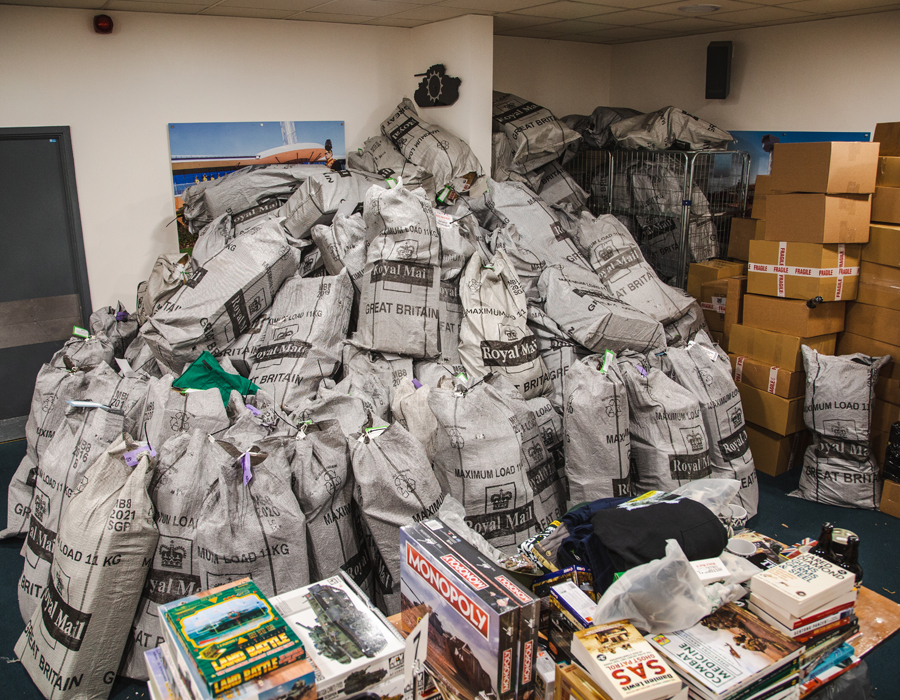 In-article-image A mountain of orders ready to be dispatched.