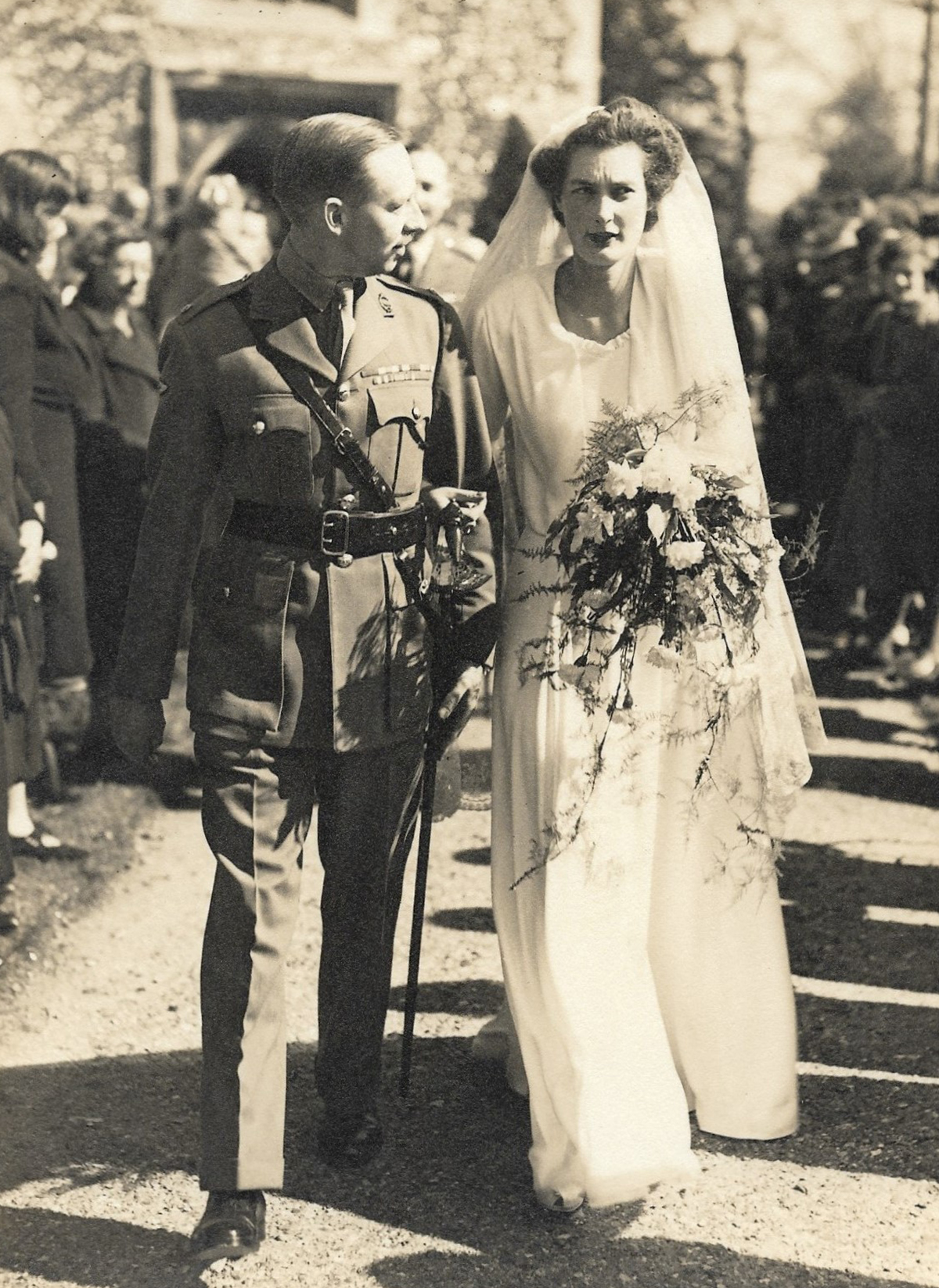 E2024.359.9_PHO_Prichard and Eilleen Patricia wedding_1945-1959_ Black and white photograph of a couple getting married