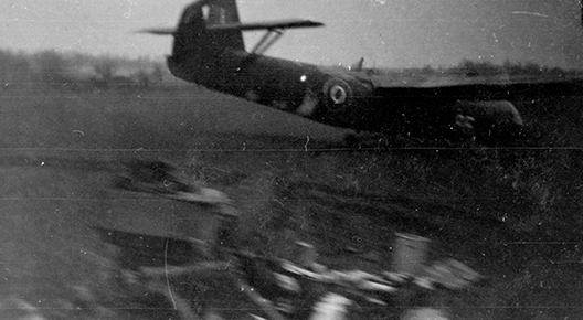 blog post 1 feature 11254-220 A rather blurry image of a Horsa glider used by the Airlanding Brigades at a landing zone A rather blurry image of a Horsa glider used by the Airlanding Brigades at a landing zone.