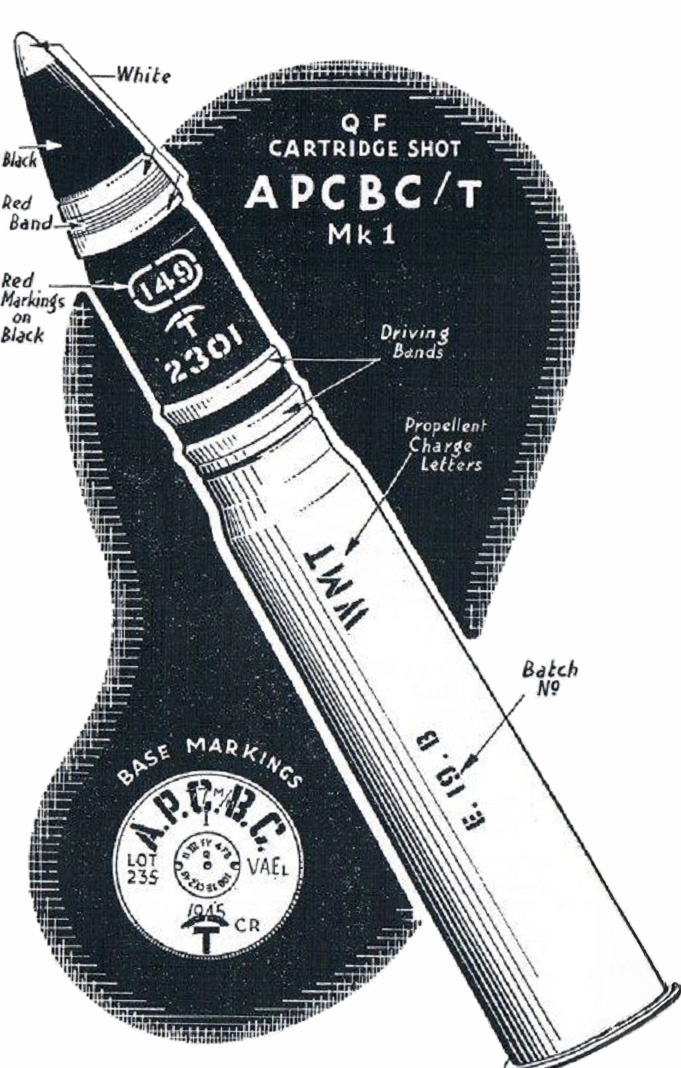 Comet Shell 1 Black and white illustrative diagram showing an APCBC round, as used by the Comet tank.