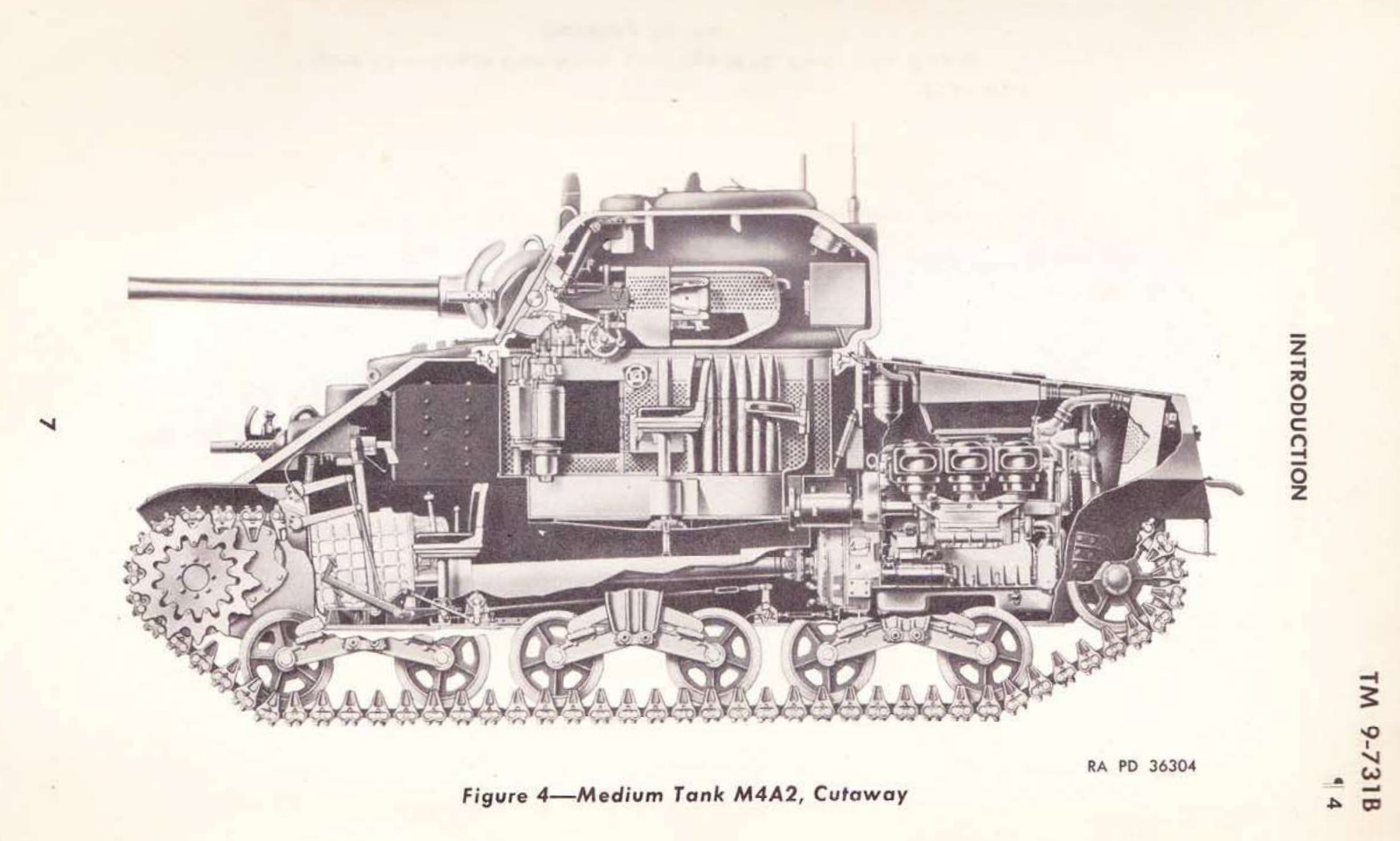 M4A2 cutaway Depiction of a M4A2 cutaway.